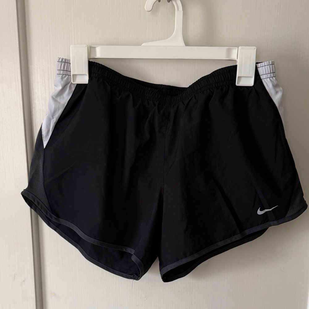 Nike Women's Black Running Shorts with White Side Panels